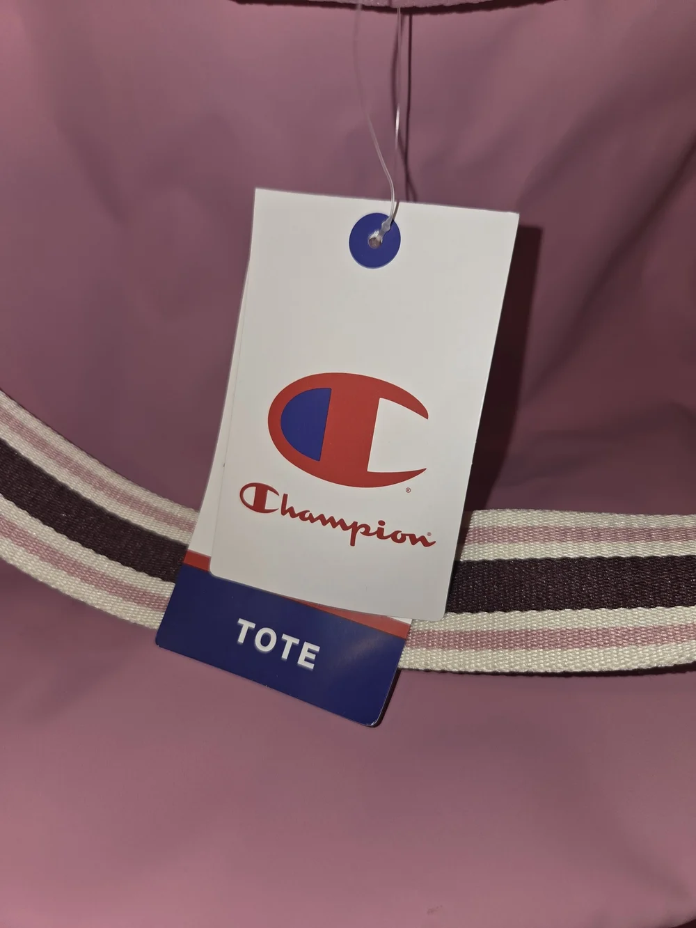Champion Pink Tote Bag with Striped Handles